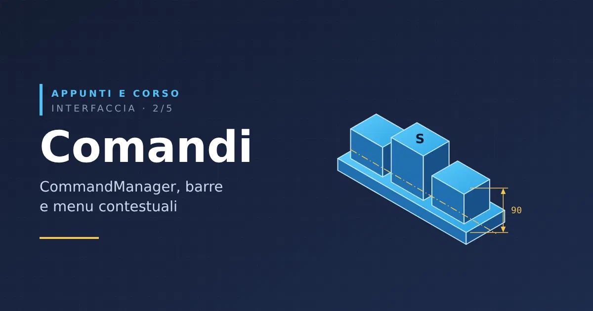 Comandi in SolidWorks: CommandManager, barre e menu contestuali